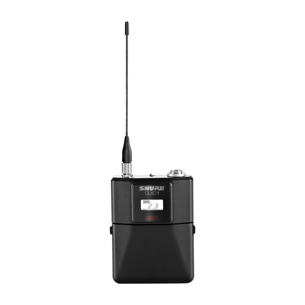 SHURE QLXD1=-G51 цифровой поясной передатчик металлический, 470-534 МГц, разъем TQG/TA4M. Черный